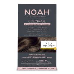 Vopsea de par permanenta fara amoniac, 7.15 Blond Ciocolatiu Rece, Color in Oil, 135 ml, Noah