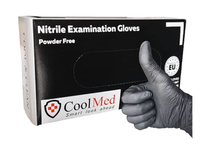 Manusi examinare nitril nepudrate negre XL 100 bucati