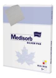 Pansament cu Argint Silver Pad Medisorb 10x20cm, 5 bucati, Matopat