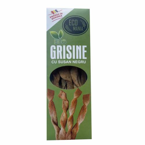 Grisine cu susan negru, eco-bio, 125g - Ecomania