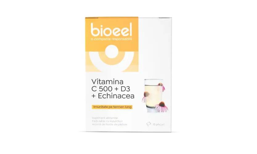 Vitamina C 500 + D3 + Echinacea 15 plicuri , Bioeel