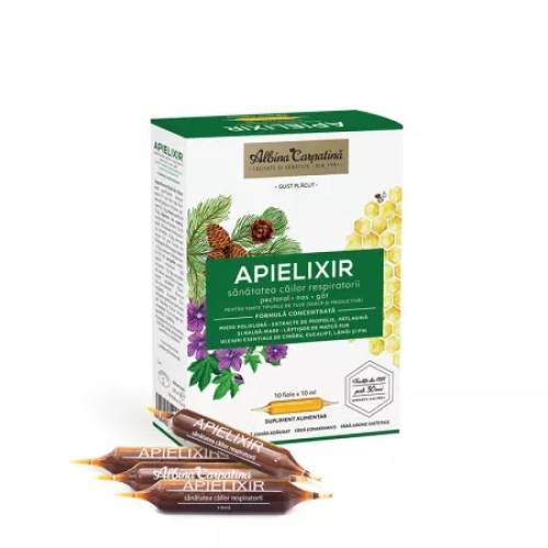 Apielixir Sanatatea Cailor Respiratorii, 10 fiole x 10 ml – Albina Carpatina