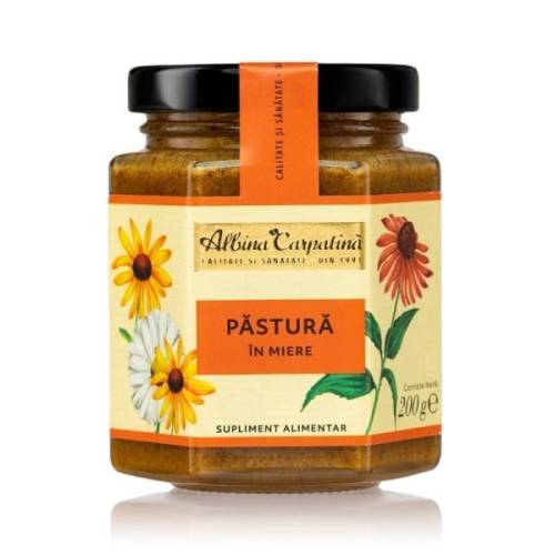 Pastura in Miere Albina Carpatina 200g – supliment apicol natural cu efect tonic si revitalizant