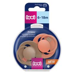 Set suzete din silicon pentru 6 - 18 luni Dynamic Prime Granola/Orange 34/410, 2 bucati, LOVI