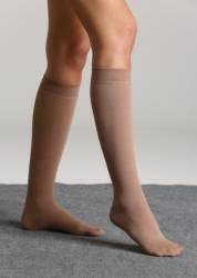 Morsa Cyberg ciorapi compresie usoara 18-22 mm hg, pana la genunchi, clasa I, crem, XXL, varf inchis