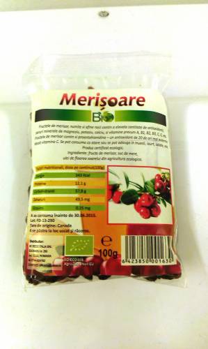 Merisoare confiate cu suc de mar 100g ECO-BIO - Deco Italia