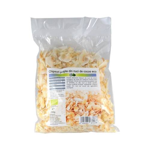 Chipsuri prajite din nuci de cocos, eco-bio, 250g - Deco Italia