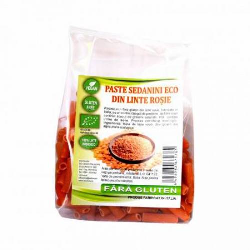 Paste sedanini din linte rosie, fara gluten, 250g - Deco