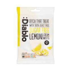 Bomboane cremoase cu lamaie si frisca, fara zahar, 75g - Diablo