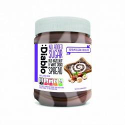 Crema tartinabila bicolora fara zahar cu alune si ciocolata alba, 350g Diablo