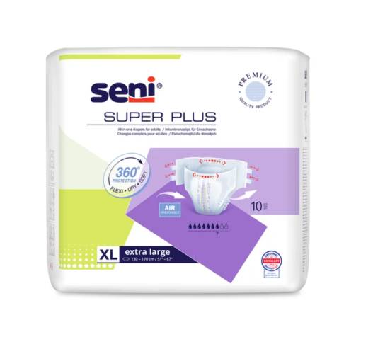 Seni Super Plus Fit & Dry Air Scutece pentru adulti 7 picaturi nr.4 XL 10 bucati