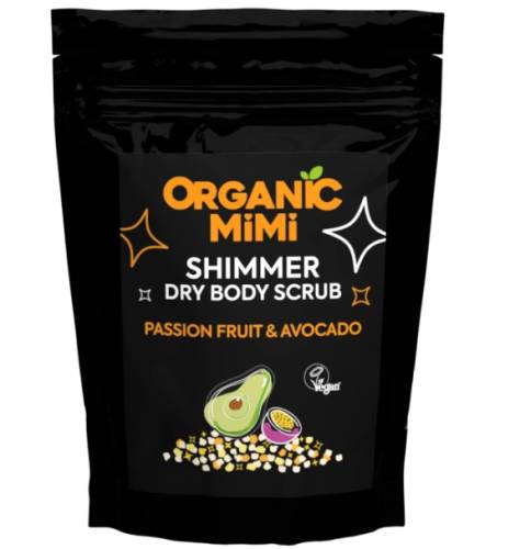 Scrub de corp stralucitor cu fructul pasiunii si avocado, 150g, Organic Mimi