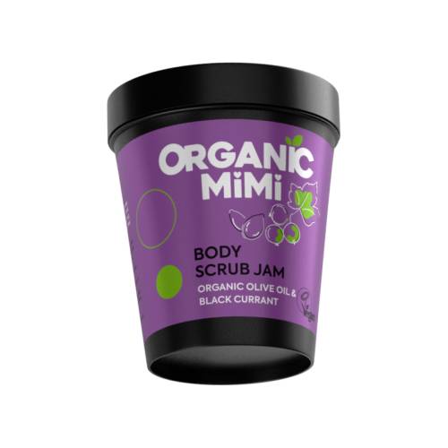Scrub de corp tip gem cu aroma de masline si coacaze negre, 250g, Organic Mimi