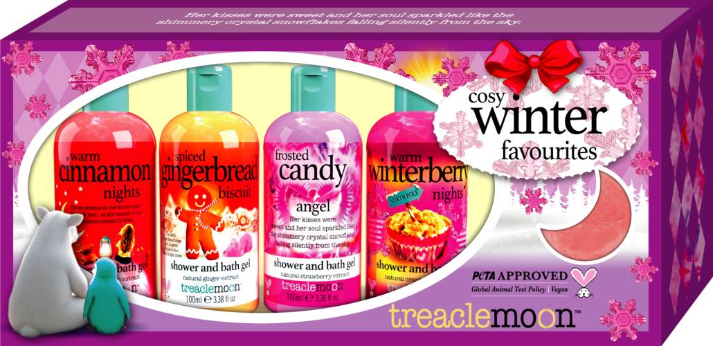 Pachet Geluri de dus 4 x 100ml + Bomba de baie 80g Cosy Winter Favourites, Treaclemoon