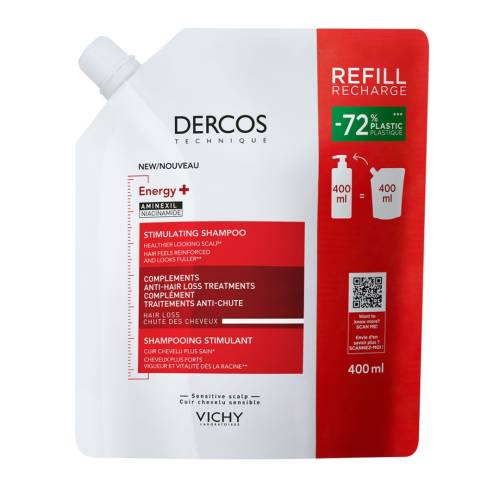 Rezerva eco sampon cu actiune energizanta Dercos Energy+, 400 ml, Vichy