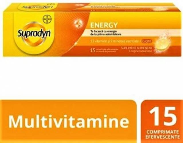 Supradyn Energy Multivitamine si Coenzima Q10 - 15 comprimate efervescente