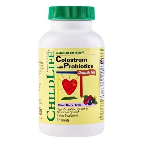 Colostrum with Probiotics Chewable Tabs, 92 tablete masticabile, Childlife Essentials