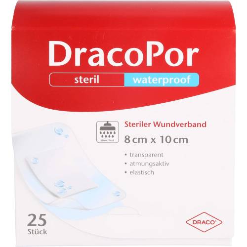 Dracopor waterproof Wundverband 8x10 cm steril 25 St