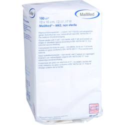 Schlitzkompressen 10x10 cm unsteril 12fach 100 St