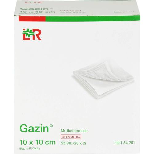 Gazin Mullkomp.10x10 cm steril 8fach 50 St