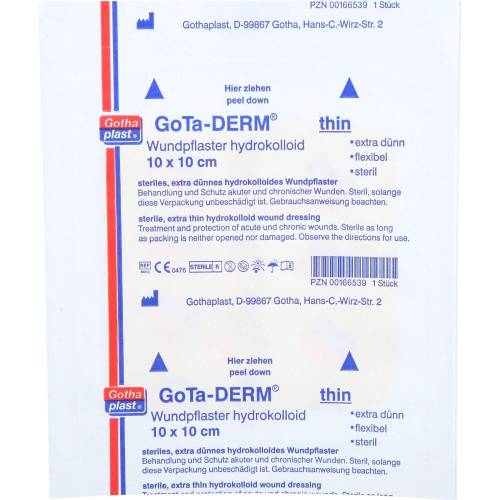 Gota-Derm thin hydrokoll.Wundpfl.steril 10x10 cm 1 St
