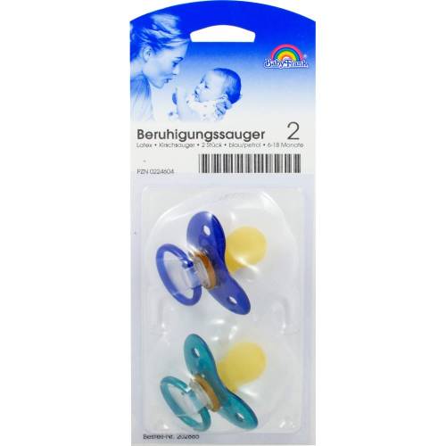 Beruhigungssauger Kirsche Lat.6-18 M.blau/petrol 2 St