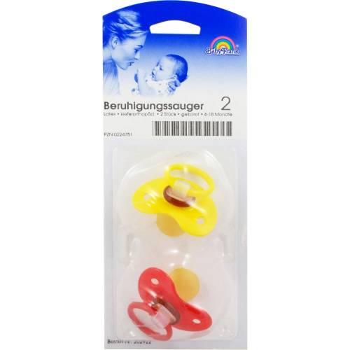 Beruhigungssauger Kieferor.Lat.6-18 M.gelb/rot 2 St