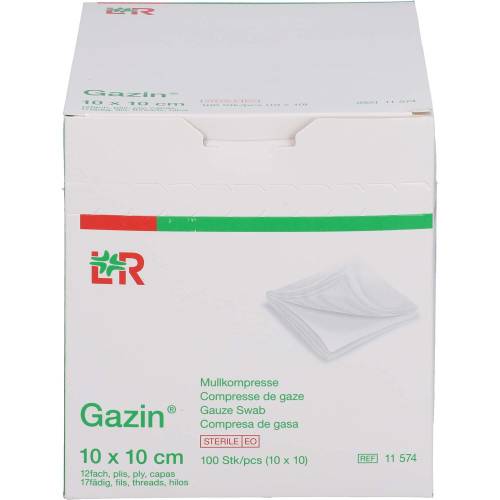 Gazin Mullkomp.10x10 cm steril 12fach 100 St