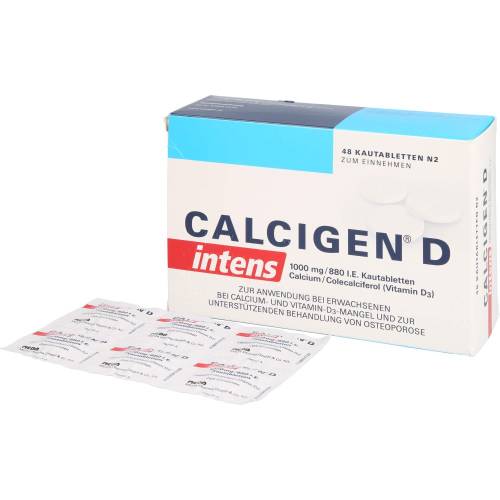 Calcigen D intens 1000 mg/880 I.E. Kautabletten 48 St