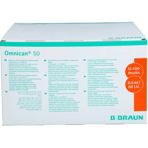 Omnican Insulinspr.0,5 ml U100 m.Kan.0,30x8 mm ei. 100 St