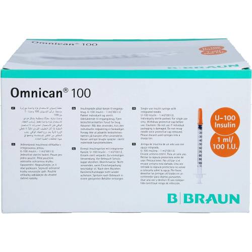 Omnican Insulinspr.1 ml U100 m.Kan.0,30x8 mm einz. 100 St