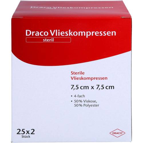 Vliesstoff-Kompressen steril 7,5x7,5 cm 4fach 50 St
