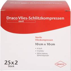 Schlitzkompressen Vlies 10x10 cm steril 4fach 50 St