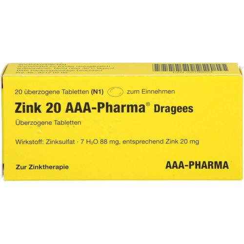 Zink 20 Aaa-Pharma Dragees 20 St