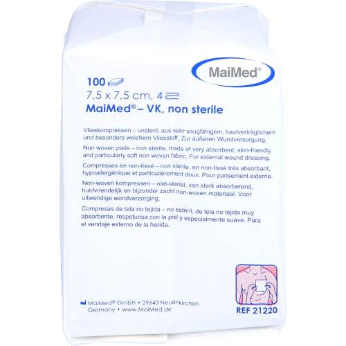 Vliesstoff-Kompressen unsteril 7,5x7,5 cm 4fach 100 St