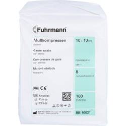 Mullkompressen 10x10 cm unsteril 8fach 100 St