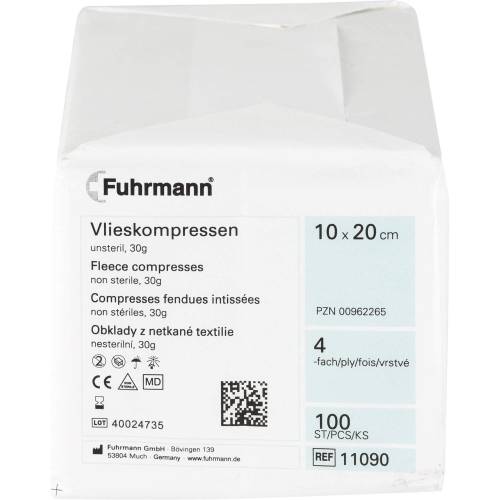 Vlieskompressen unsteril 10x20 cm 4lagig 100 St
