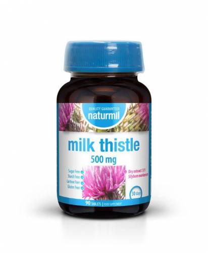 Milk Thistle - extract de armurariu pentru ficat, 500mg 90tbl - Naturmil