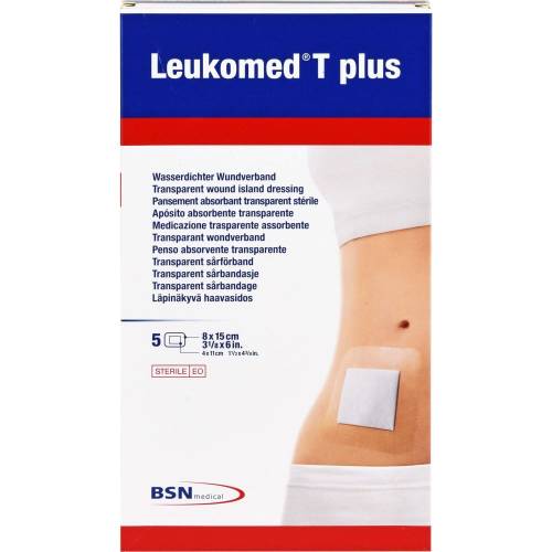 Leukomed transp.plus sterile Pflaster 8x15 cm 5 St