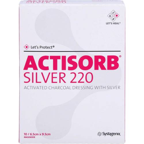 Actisorb 220 Silver 6,5x9,5 cm steril Kompressen 10 St