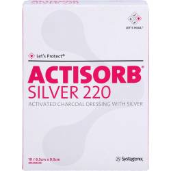 Actisorb 220 Silver 6,5x9,5 cm steril Kompressen 10 St
