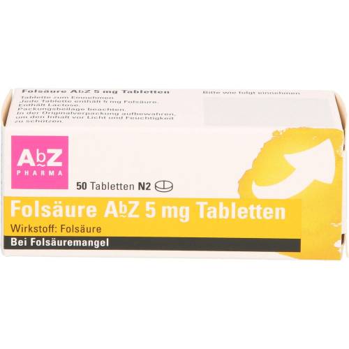 Folsäure AbZ 5 mg Tabletten 50 St