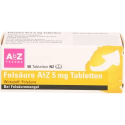 Folsäure AbZ 5 mg Tabletten 50 St