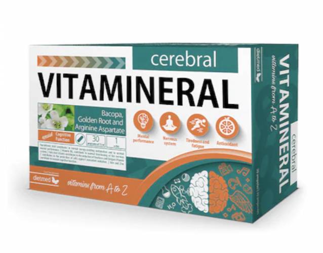 Vitamineral Cerebral, supliment creier si sistem nervos, 30 flacoane - Type Nature