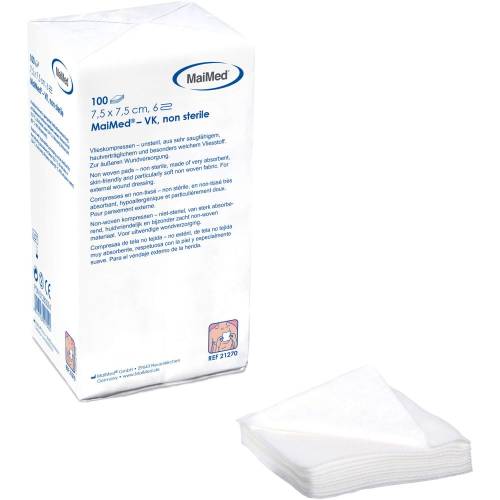 Vlieskompressen unsteril 7,5x7,5 cm 6fach 100 St