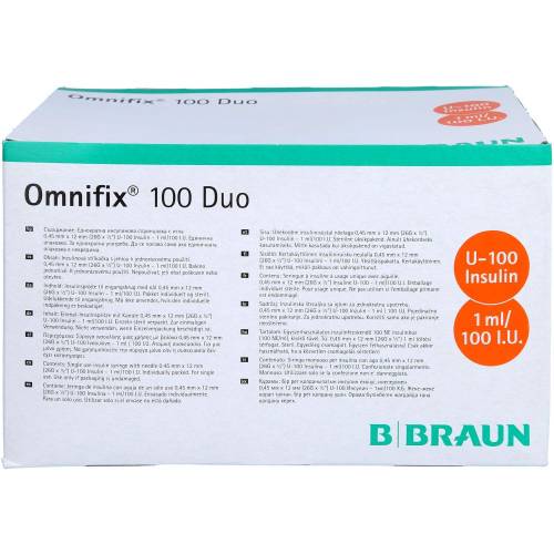 Omnifix Duo 100 Insulinspr.1 ml 100 ml