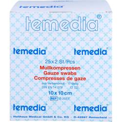 Mullkompressen 10x10 cm steril 12fach 17fädig 50 St