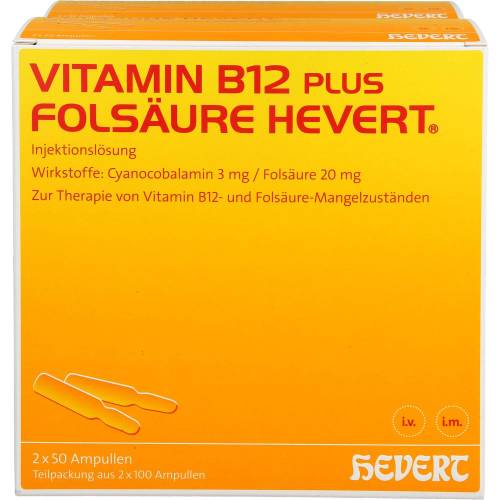 Vitamin B12 Plus Folsäure Hevert a 2 ml Ampullen 400 ml