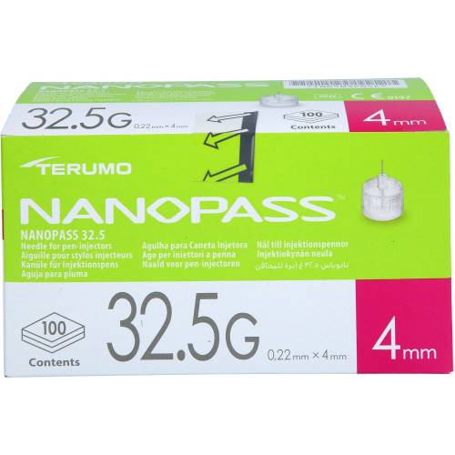 Terumo Nanopass 32,5 Pen Kanüle 0,22x4 mm 100 St