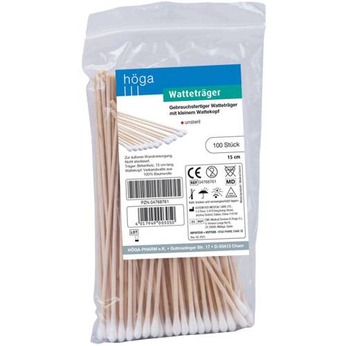 Watteträger 15 cm m.kleinem Wattekopf 100 St